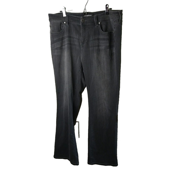 Liverpool Dark Grey Boot cut 5 Pocket Zip Button Pants. Size 18W - Picture 1 of 15